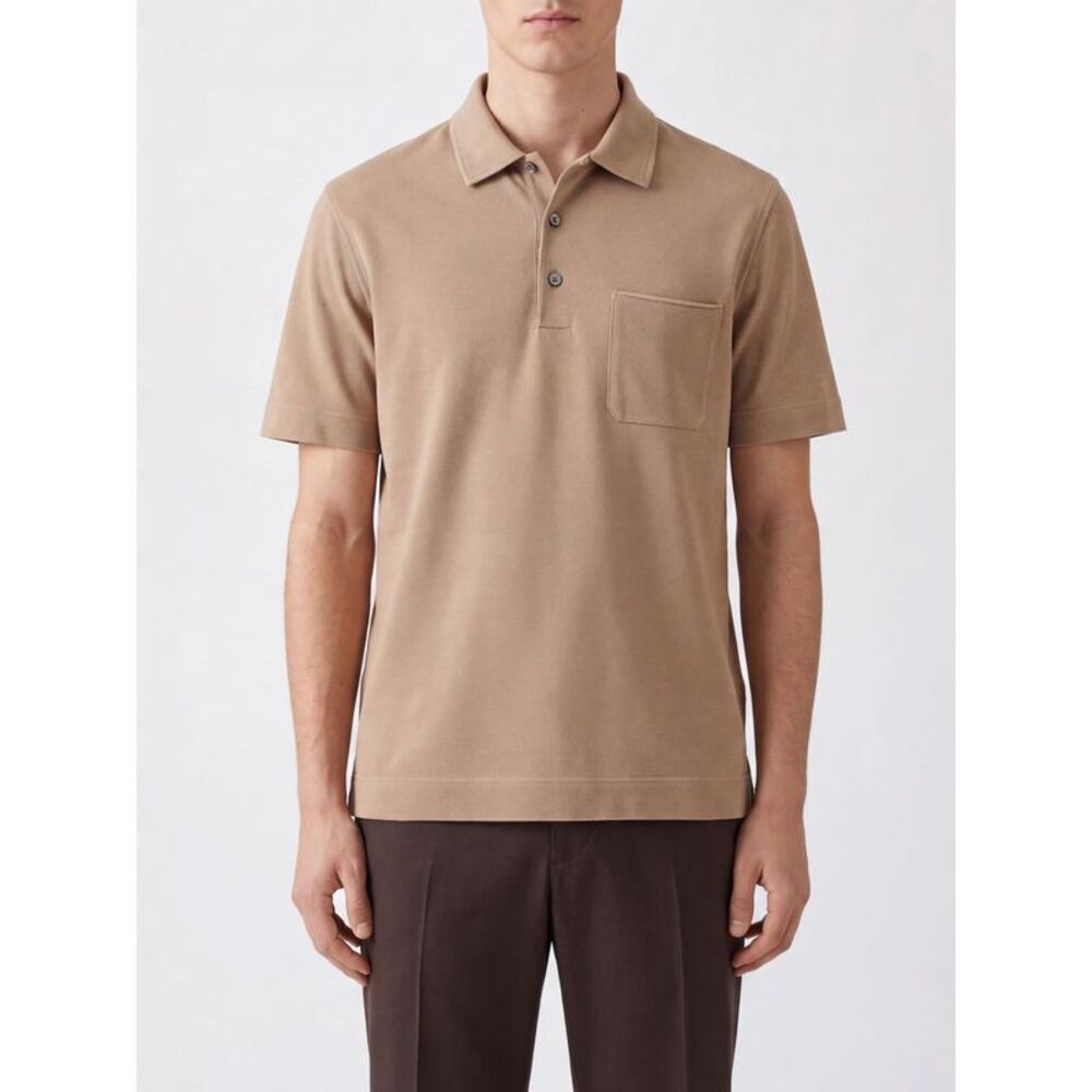 Zegna Polo Shirt Men Sand